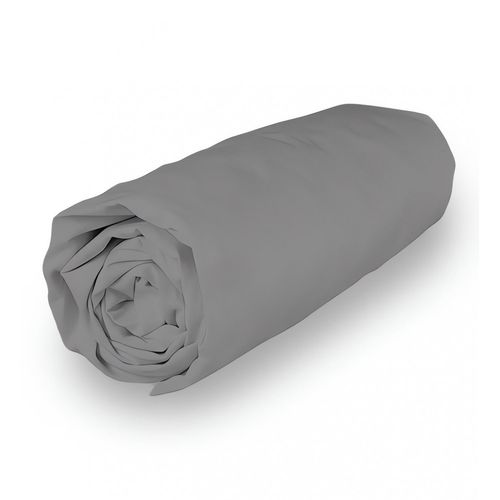 Drap Housse En Coton 140x190 Cm Percale Gris, Par Soleil D'ocre