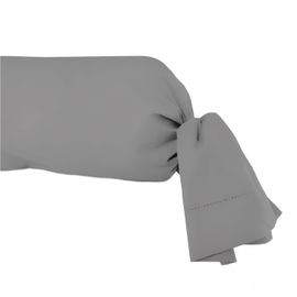 Taie De Traversin En Coton 45x185 Cm Percale Gris, Par Soleil D'ocre
