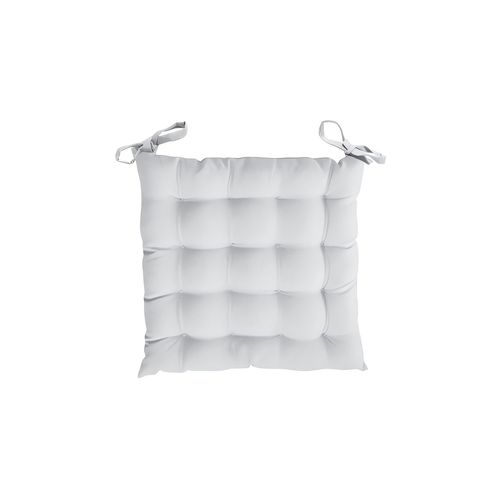 Dessus De Chaise Capitonné En Coton 40x40x5 Cm Panama Blanc, Par Soleil D'ocre