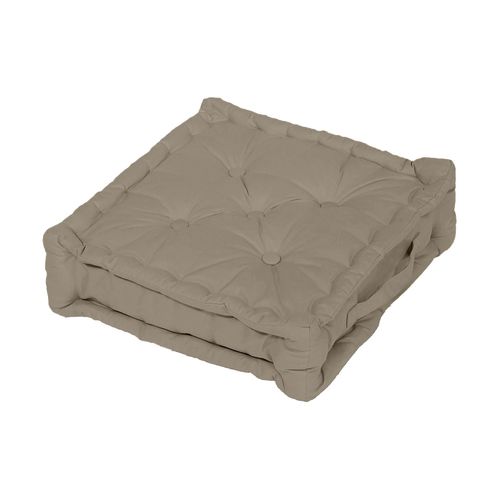 Coussin Tapissier En Coton 50x50x10 Cm Panama Taupe, Par Soleil D'ocre