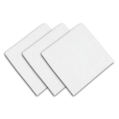 Lot De 3 Serviettes En Coton 45x45 Cm Panama Blanc, Par Soleil D'ocre