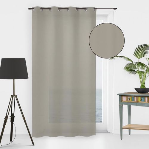 Voile À Oeillets 135x250 Cm Noemie Taupe, Par Soleil D'ocre