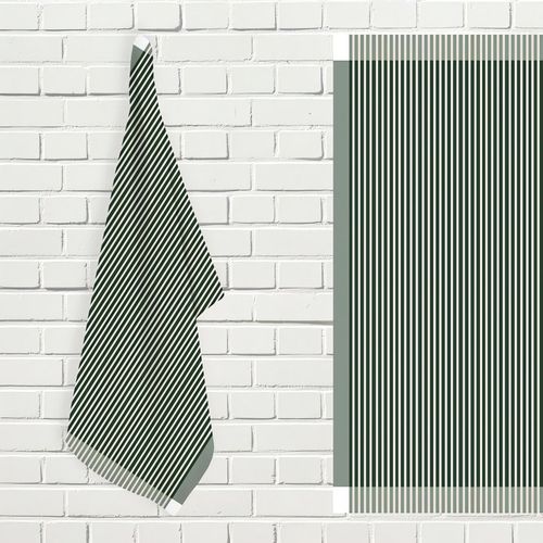 Lot De Torchons De Cuisine Coton Kent Vert Et Blanc, Par Soleil D'ocre