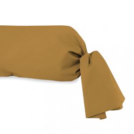 Taie De Traversin En Coton 57 Fils 45x135 Cm Uni Moutarde, Par Soleil D'ocre