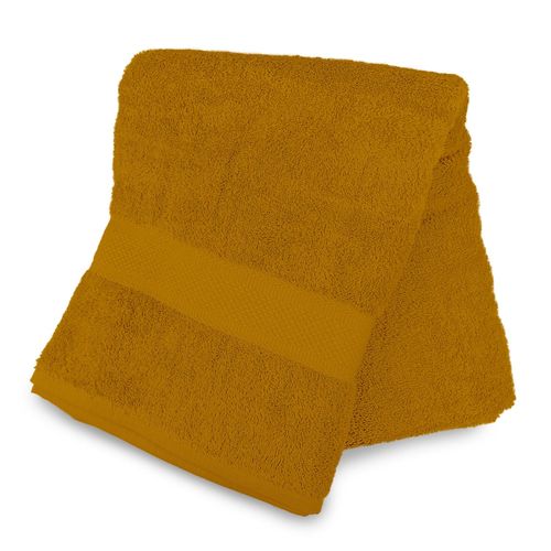 Drap De Bain En Coton 500 Gr/M2 100x140 Cm Lagune Moutarde, Par Soleil D'ocre