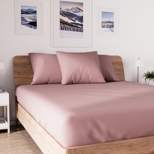 Drap Housse En Coton 140x190 Cm Jersey Vieux Rose, Par Soleil D'ocre