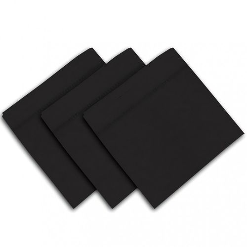 Lot De 3 Serviettes 45x45 Cm Venise Noir, Par Soleil D'ocre