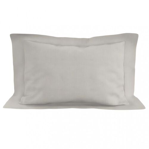 Taie D'oreiller En Coton 57 Fils 50x70 Cm Uni Lin, Par Soleil D'ocre
