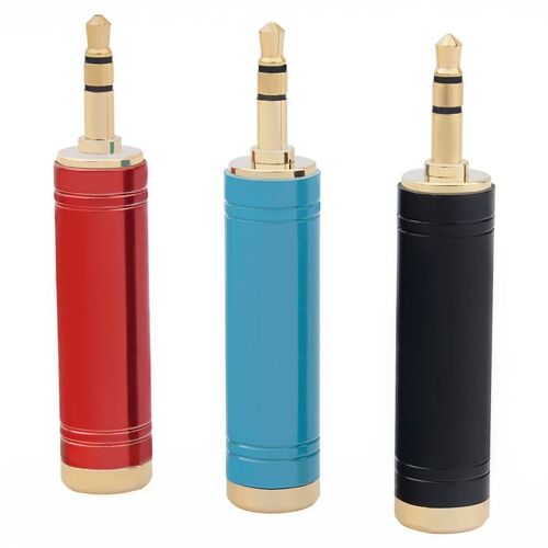 Tout cuivre 3.5 tours 6.5mm adaptateur audio casque micro haut-parleur câble de raccordement micro guitare boîtier électrique tourne-prise (3 pièces)