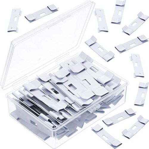 Ensemble de 12 pièces d'accessoires de rideau blanc avec clip en métal aveugle