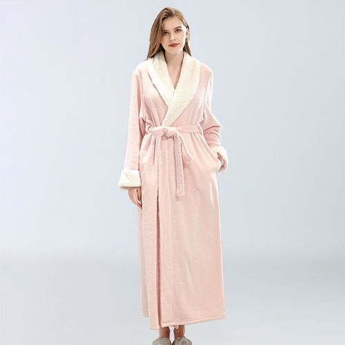 Peignoir Femme Automne Et Hiver Yupao Brodé Logo Salon De Beauté Spa Sweatshop Pyjama Chemise De Nuit, Rose, L