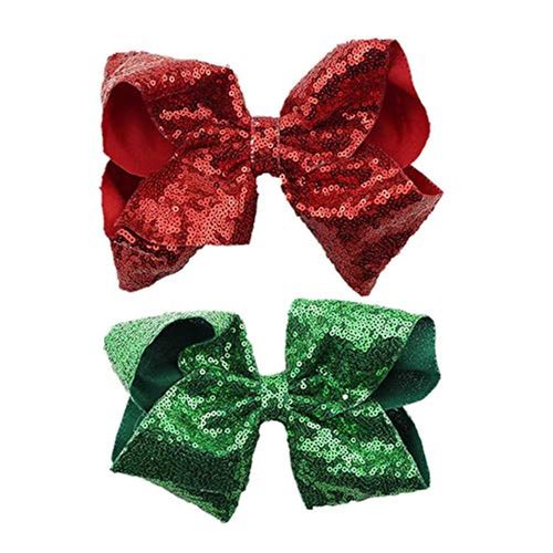 2 Pinces À Cheveux Extra Larges Avec N?Ud À Paillettes Performance De Pom-Pom Girl 