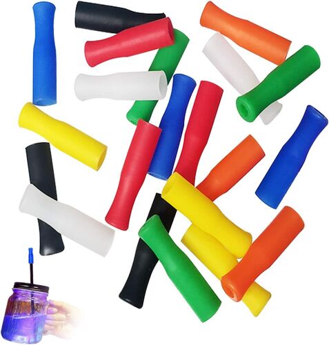 40 Manchons En Silicone Paille, Diamètre Intérieur 6 Mm, Buse En Silicone À Col, Manchon De Protection Résistant Aux Hautes Températures En Paille En Acier Inoxydable (Multicolore)