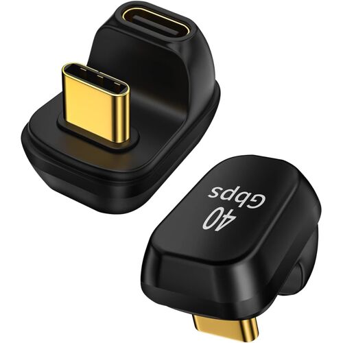 Adaptateur USB C 40 Gbit/s Adaptateur USB4 en forme de U 40 Gbit/s (lot de 2), charge rapide PD100w, prolongateur type-c mâle vers femelle pour Nintendo Switch MacBook Pro Air iPad Pro DJI