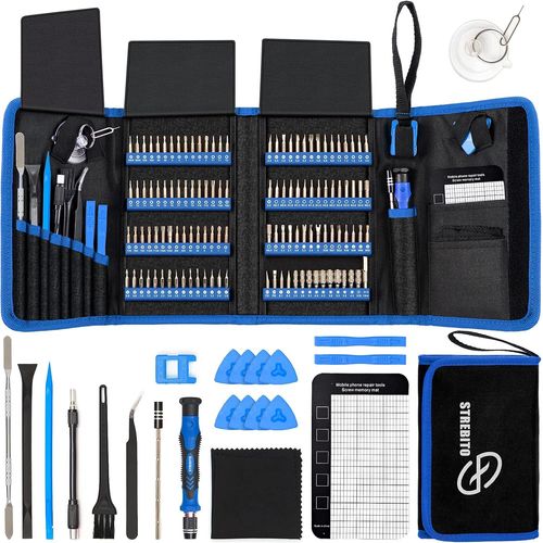 Jeu de tournevis de précision électronique 142 pièces avec 120 embouts, kit d'outils de réparation magnétique pour iPhone, MacBook, ordinateur, ordinateur portable, PC, tablette, PS4, Xbox, Nintendo, console de jeu