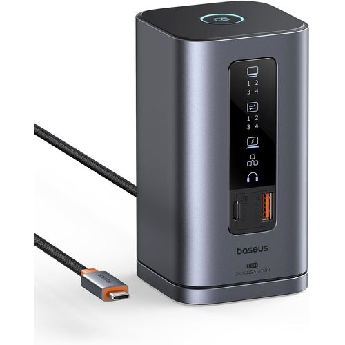 Docking Station, Série Spacemate 11 En 1 Sation D'Accueil 3 Moniteurs Avec 2*Hdmi 1*Dp 4K@60Hz, 3*Usb-A/C 10Gbps, Ethernet 1 Gbps, 100W Pd, Hub Usb C Pour Dell/Hp/Mac/Lenovo/Acer
