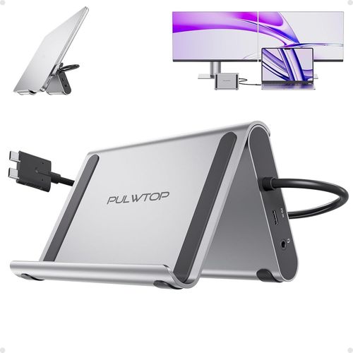 Macbook Station D'Accueil Double Moniteur 4K@60Hz Pour Macbook Pro/Air M3 Pro/M4, Station D'Accueil Usb-C Avec 2 Ports Hdmi, Pd, Ethernet, Usb A/C 10 Gbit/S, Audio, Sd/Tf, Usb 2.0