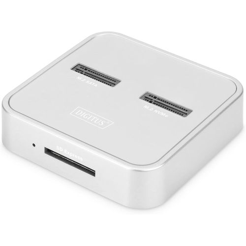 Usb Type-C 3.1 Dual M.2 Nvme & Msata Ssd Docking Station - M.2 Type De Module 22110,2280,2260,2242 - Clé M/B+M - Lecteur De Carte Sd Express - 10 Gbit/S - Jusqu'À 2X 4 To - Blanc