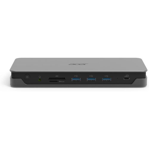 Usb Type-C Gen1 Dock,Station D'Accueil Avec Ports Usb Type-C Avec Usb 3.1 Gen1,Displayport,Hdmi,Rj-45,Lecteur De Carte Sd,Câble Dalimentation Eu,Gris