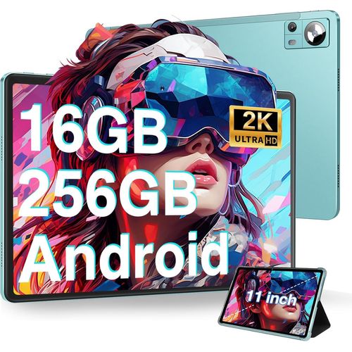 SUBZONAL-Tablette Android 13 OS 11 Pouces avec 16Go RAM 256Go ROM 1TB Extensible, 2K FHD Tablette avec Trois Caméras 5MP13MP2MP, 8 Cores 2.0 GHz, 5G WIFI, 8600 mAh, BT 5.0, GPS, Port Casque USB-C,