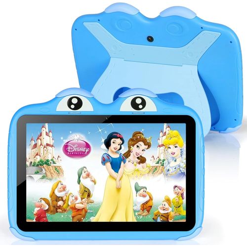 Tablette Pour Enfants 10 Pouces Android 64 Go 1280X800 Hd,Wifi6,Bt 5.0,Widevine L1,5000 Mah Dual Caméra,Contrôle Parental,Apps Préinstallé Avec Étui Bleu