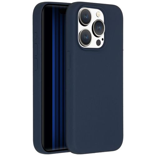 Accezz Coque Liquid Silicone Avec Magsafe Iphone 15 Pro Bleu Foncé