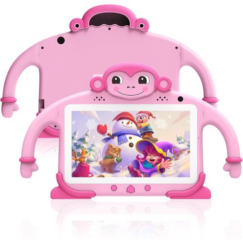 Tablette Enfants 7 Pouces Tablette Pc Pour Enfants Avec Wifi,Écran Ips Hd,App Pré-Installé Jeux Éducatifs Pour Enfant 64 Go Extension 2Go Ram 32Go Rom Tablette Éducative Avec Kid-Proof Étui (Rose)