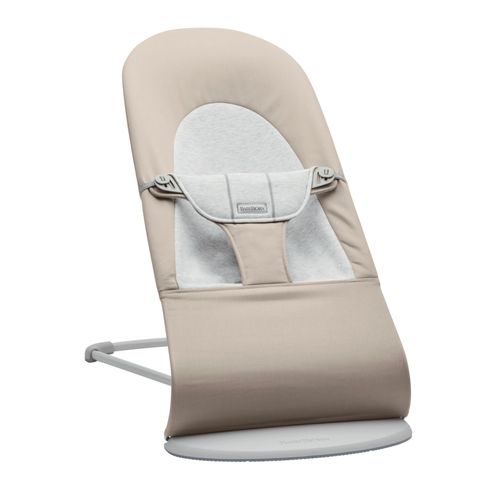 Transat Bébé Balance Soft Coton Et Jersey Beige Et Gris Cadre Gris Clair - Babybjörn