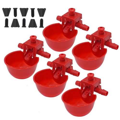 5/10 Ensembles Bol D'eau Pour Poulet Poules Caille Oiseaux Bols À Boire Eau Pour Poulailler Poussin Mamelon Buveurs Volaille Ferme Animale -5 Sets