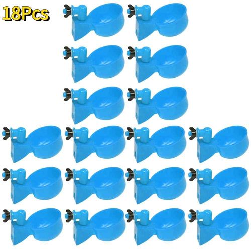 Abreuvoir Automatique Jetable,Bol À Eau,Pour Poulailler,Canard,Oie,Caille -18pcs Bleu