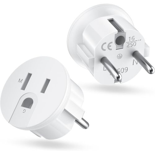 Prise De Voyage Usa Vers Europe Adaptateur De Voyage 2 Pièces Usa Vers Europe, Prise Américaine Vers Allemagne, Prise Usa Vers De, Prise Usa Vers Ue, Prise Usa Vers De, Prise Européenne[Z1803]