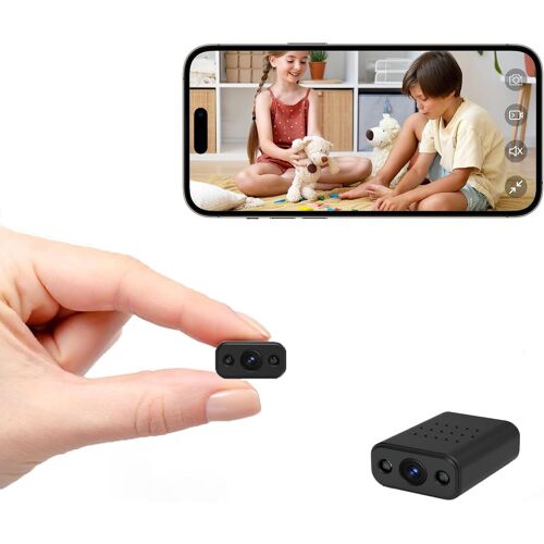 Mini Caméra Espion, 4K HD WLAN caméra de Surveillance avec Vision Nocturne, visualisation à Distance pour la sécurité avec APP, avec Vision Nocturne, détection de Mouvement