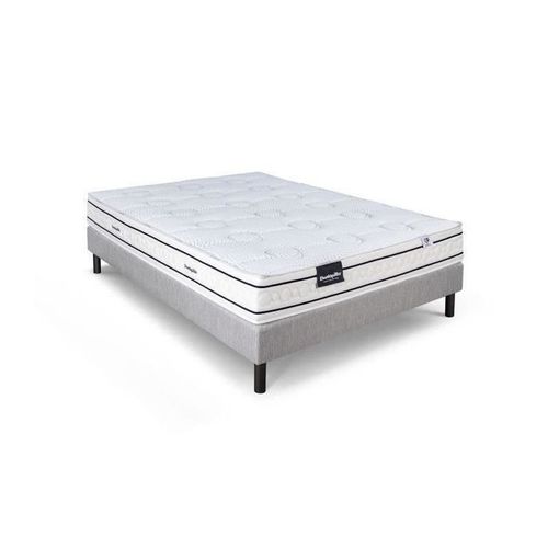 DUNLOPILLO LAVANDE ENSEMBLE 160 X 200 - MATELAS + SOMMIER CLAIR - EP 21 CM - LATEX NATUREL - LATTES PASSIVES - FABRIQUÉ EN FRAN