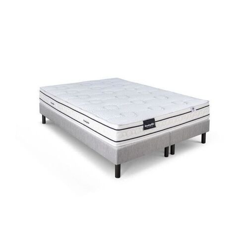 DUNLOPILLO LAVANDE ENSEMBLE 180 X 200 - MATELAS + 2 SOMMIERS CLAIR - EP 21 CM - LATEX NATUREL - LATTES PASSIVES - FABRIQUÉ EN F