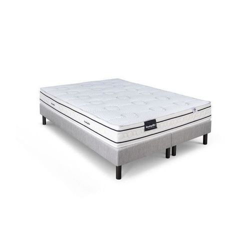 DUNLOPILLO LAVANDE ENSEMBLE 160 X 200 - MATELAS +2 SOMMIERS CLAIR - EP 21 CM - LATEX NATUREL - LATTES PASSIVES - FABRIQUÉ EN FR