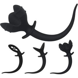 Plugs Anaux Faux Queue De Chiot Pour Couples Bouchons De Fesses En Silicone Avec Base En T Bouchons D'anus Extensibles Pour Hommes Jouets Sexuels Adultes Pour Sm&cosplay (L)