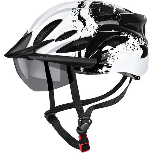 Subzonal-Casque Velo Homme Femme, Casque De Vélo Avec Lunettes Magnétiques Et Trou Pour Feu Arrière, Respirant Léger Réglable Casque Vtt Avec Visière Amovible, Pour Ville Et Montagne, 57-62cm