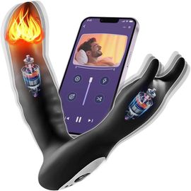 Plug Anal Avec Fonction Chauffante,Vibrateur Anal Silicone Avec Télécommande App,9 Modes De Vibration,Massager Prostatique Stimulation Pour Homme,Femme Et Couples