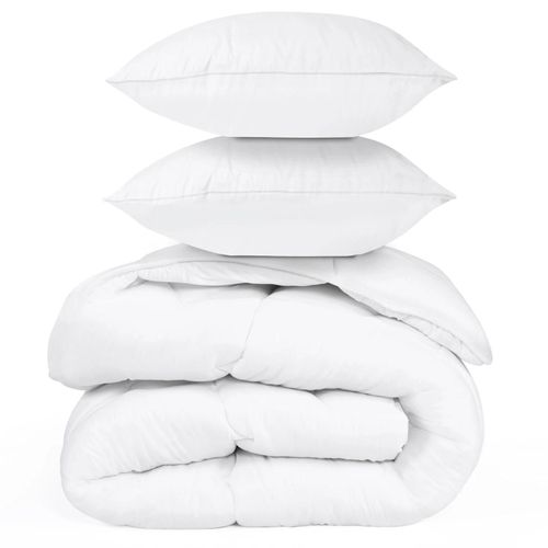Couette 220x240 Cm Ellie Blanche Microfibre 700 Gr + 2 Oreillers