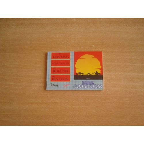 Notice Le Roi Lion (Game Gear)