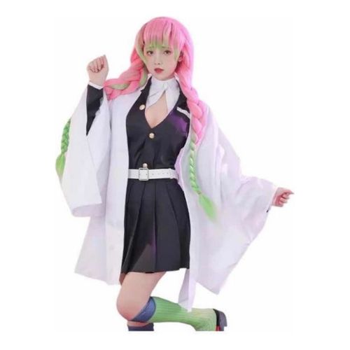 Costume Cosplay Pour Mitsuri Pour Kanroji, Blanc, Sortie, Spectacle, Fête