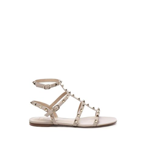 Sandales Plates Rockstud Beiges Valentino Garavani - 36