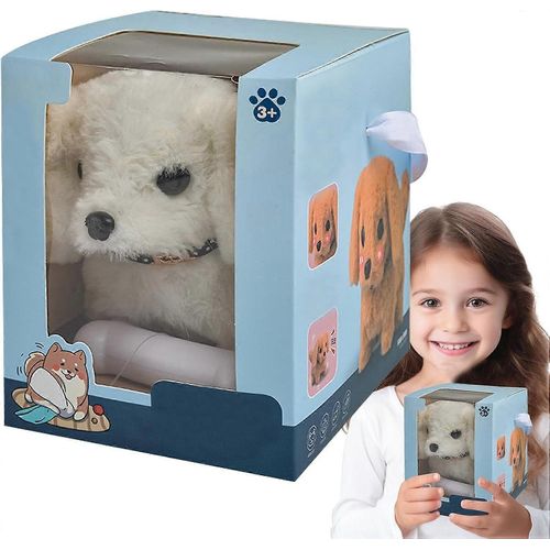 Mon chiot robot realiste, jouet interactif en peluche pour enfants, mini chien robot doux et mignon qui peut marcher et aboyer
