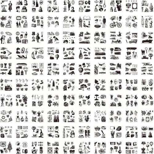 Bgiiik-100pcs Gommettes Autocollantes, Stickers, Scrapbooking Autocollant Pet Imperméable, Autocollant Autocollant Exquis, Autocollant Pour Ordinateur Portable, Noir, Blanc Et Coloré