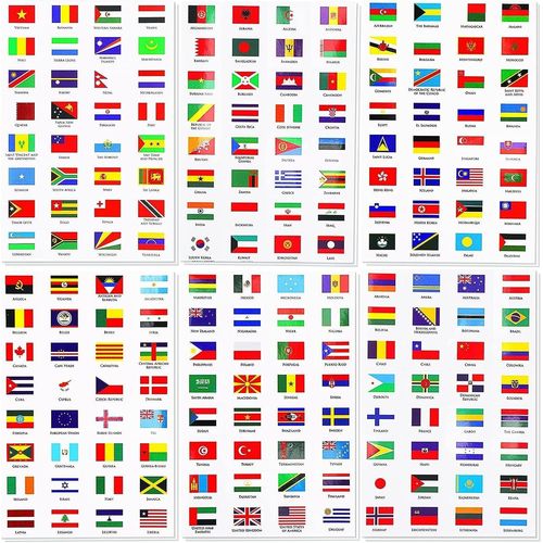 Bgiiik-Lot De 384 Autocollants Motif Drapeau Du Monde ¿ Autocollants De Pays Internationaux Imperméables En Pvc Pour 192 Pays ¿ Mini Drapeaux De Voyage Pour Planificateur Scolaire, Scrapbooking, Jour