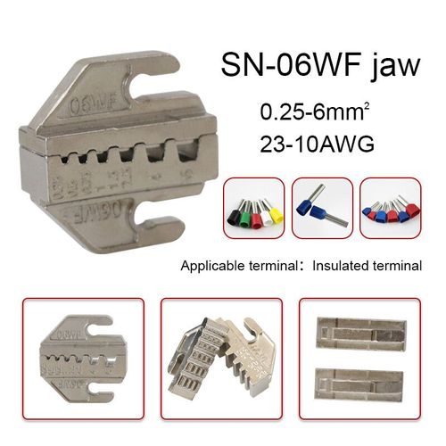 Pince à sertir Mâchoires en alliage SN-2546B 58B 02C 03H 06WF X6/06 48BS utilisées pour sertir les bornes,largeur de fente de mâchoire 4mm -SN-06WF jaw-B