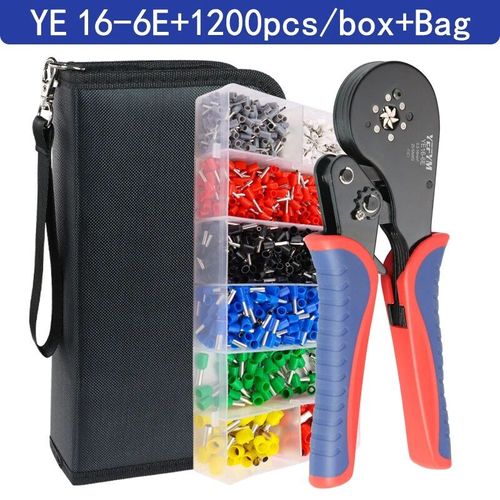 Pince à sertir hexagonale auto-ajustable,outil de sertissage de virole,pince à sertir de fil à cliquet,YE,IER,6E,AWG 20-5,0.5-16 mm² -YE 16-6E 1200H bag