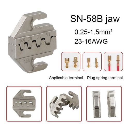 Pince à sertir Mâchoires en alliage SN-2546B 58B 02C 03H 06WF X6/06 48BS utilisées pour sertir les bornes,largeur de fente de mâchoire 4mm -SN-58B jaw-A