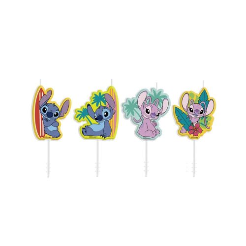 4 BOUGIES ANNIVERSAIRE STITCH ANGEL