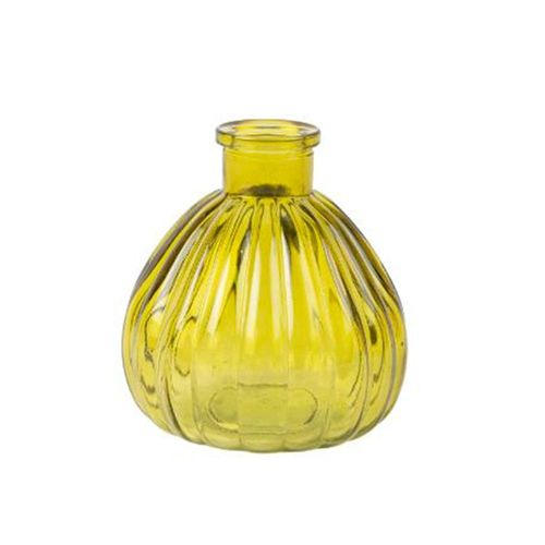 VASE VERRE RAINURÉ FLORA 8X9CM 210ML PISTACHE